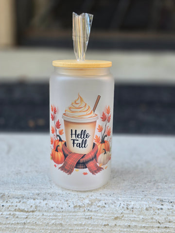 Fall 16oz Frosted Glass Tumblers