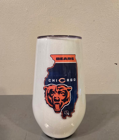 Long Stemless Football Wine Tumbler (17oz)