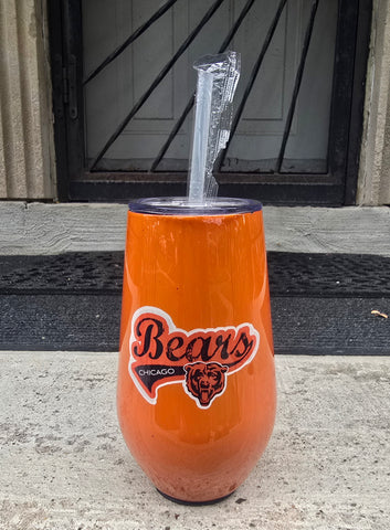 Long Stemless Football Wine Tumbler (17oz)