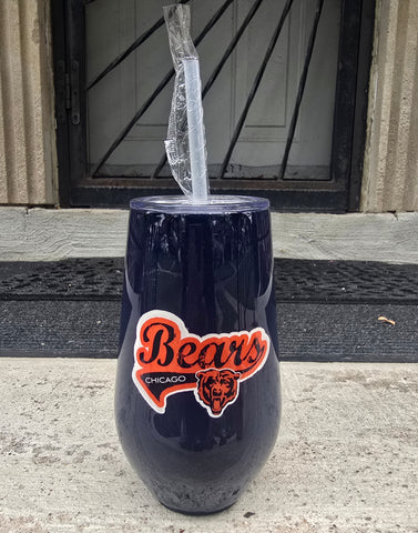 Long Stemless Football Wine Tumbler (17oz)