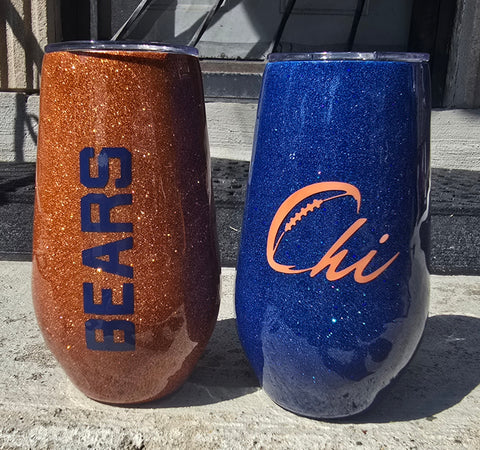 Long Stemless Football Wine Tumbler (17oz)