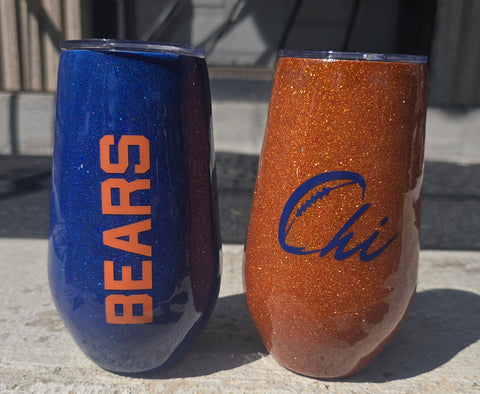 Long Stemless Football Wine Tumbler (17oz)