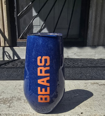 Long Stemless Football Wine Tumbler (17oz)