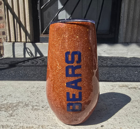 Long Stemless Football Wine Tumbler (17oz)