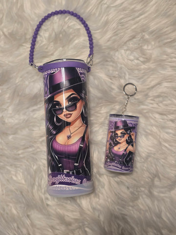 Latina Zodiac Tumbler (20oz) w/Handle & Matching Shot Tumbler (3oz)