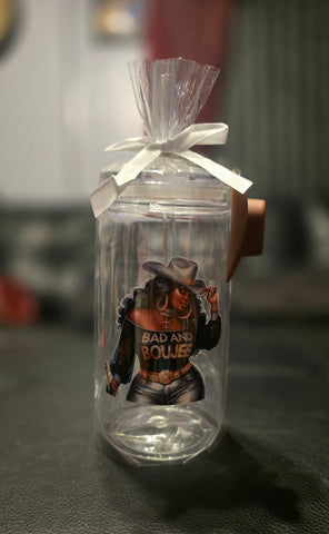 Black Cowgirl Acrylic Tumblers (16oz) w/Cowgirl Hat Keychain