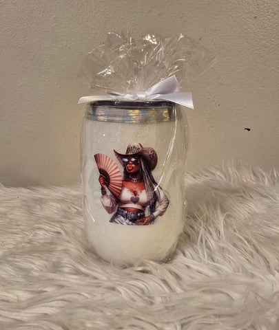 Black Cowgirl Stemless Wine Tumbler (16oz)