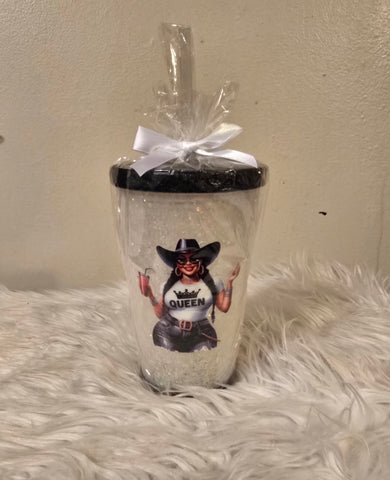 Black Cowgirl Drinking Cup w/Straw (16oz)