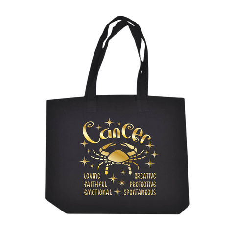 Black/Gold Zodiac Tote Bags