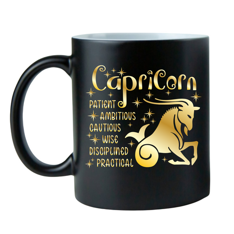 Black w/Gold Zodiac Coffee Mugs