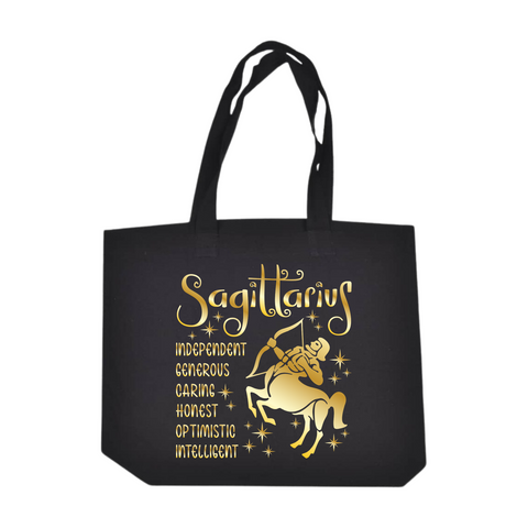 Black/Gold Zodiac Tote Bags