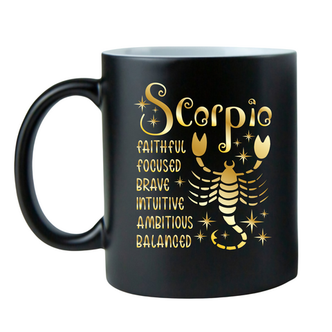 Black w/Gold Zodiac Coffee Mugs