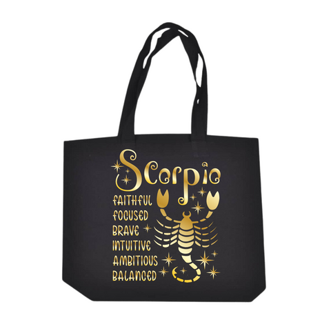 Black/Gold Zodiac Tote Bags