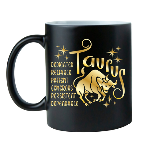 Black w/Gold Zodiac Coffee Mugs