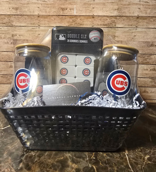 Cubs Dominoes, Drinkware, & Keychain Gift Set