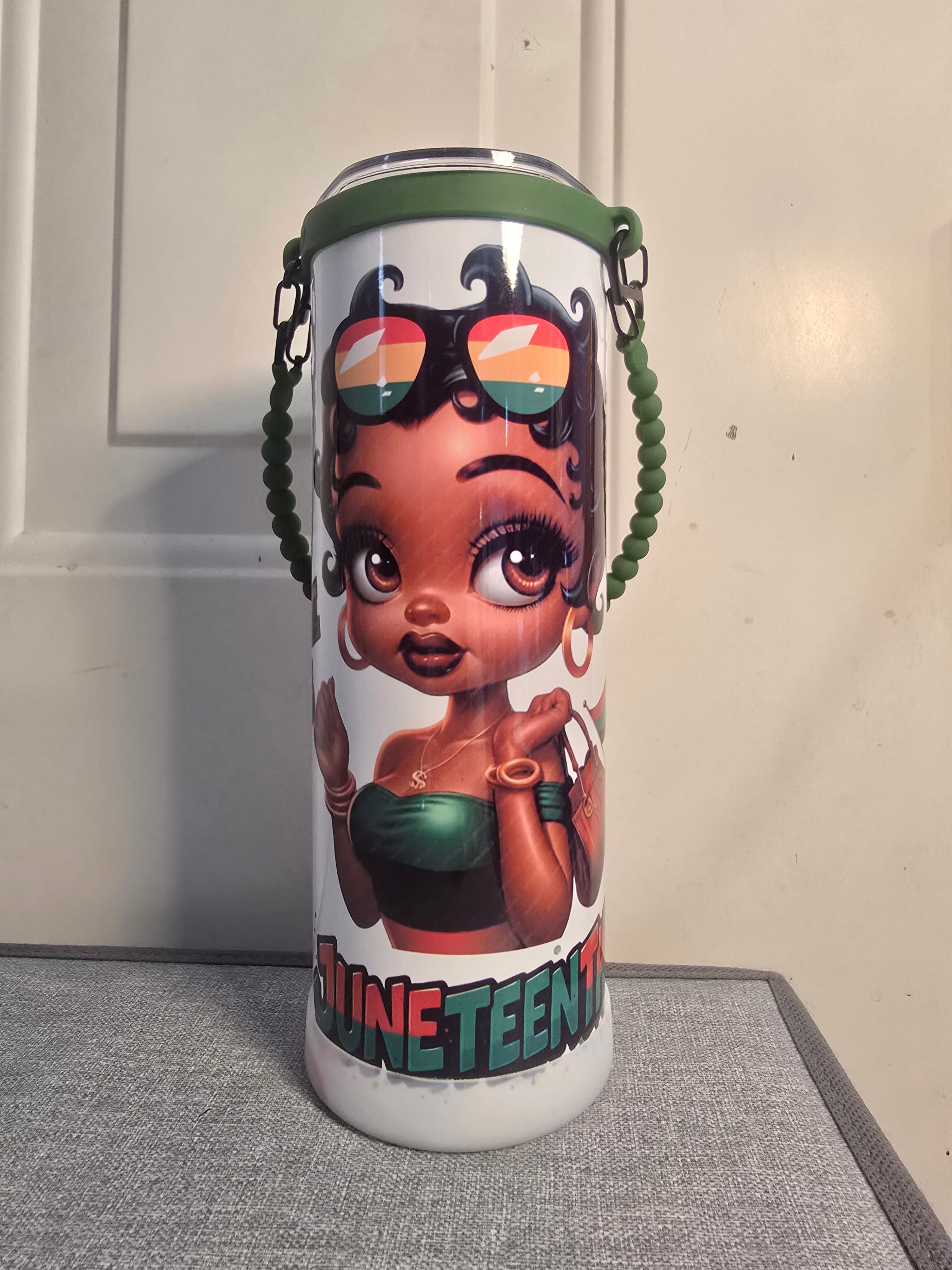 Juneteenth Betty Boop Tumbler w/Rope Handle