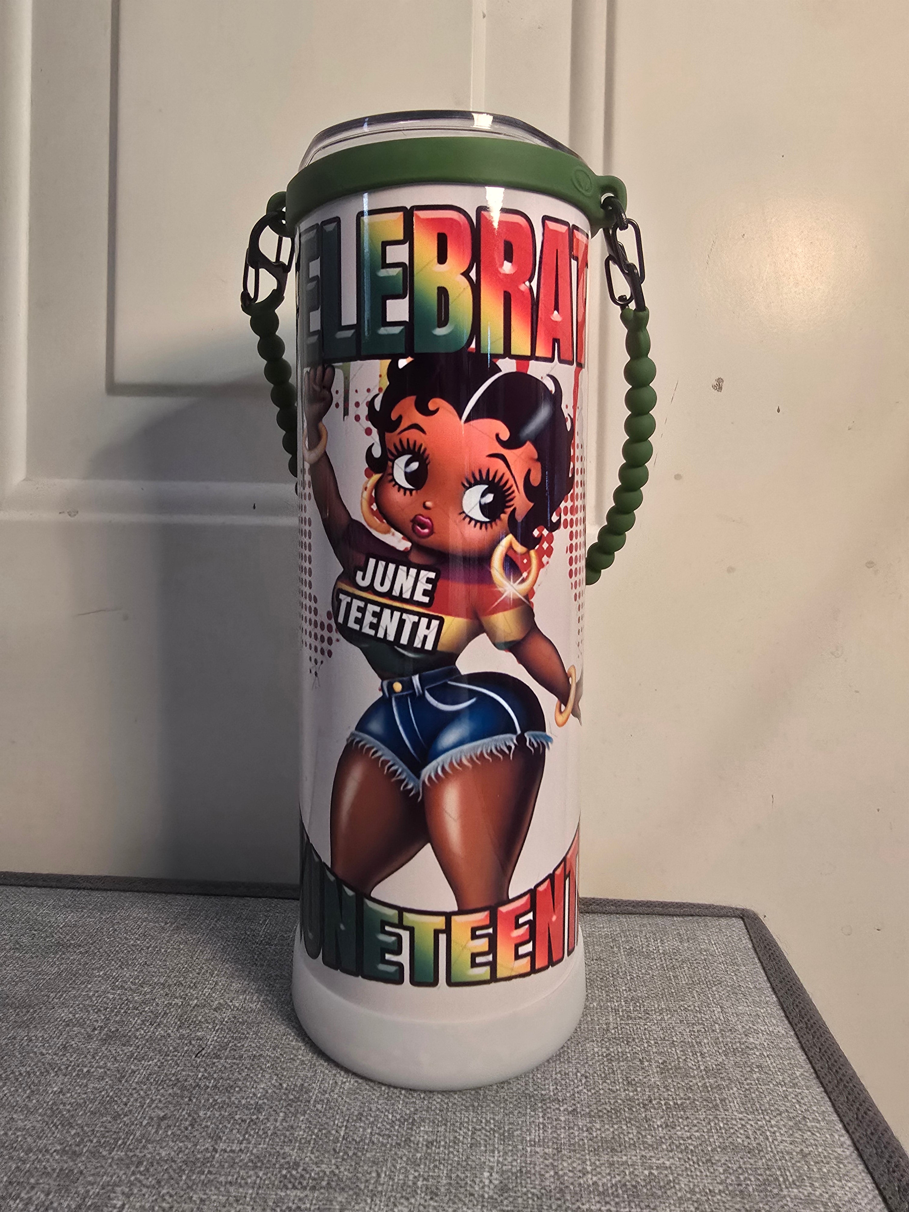 Juneteenth Betty Boop Tumbler w/Rope Handle
