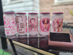 Breast Cancer Awareness Glass Tumblers
