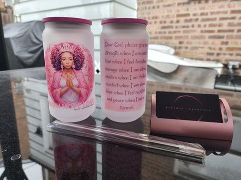 Breast Cancer Awareness Glass Tumblers