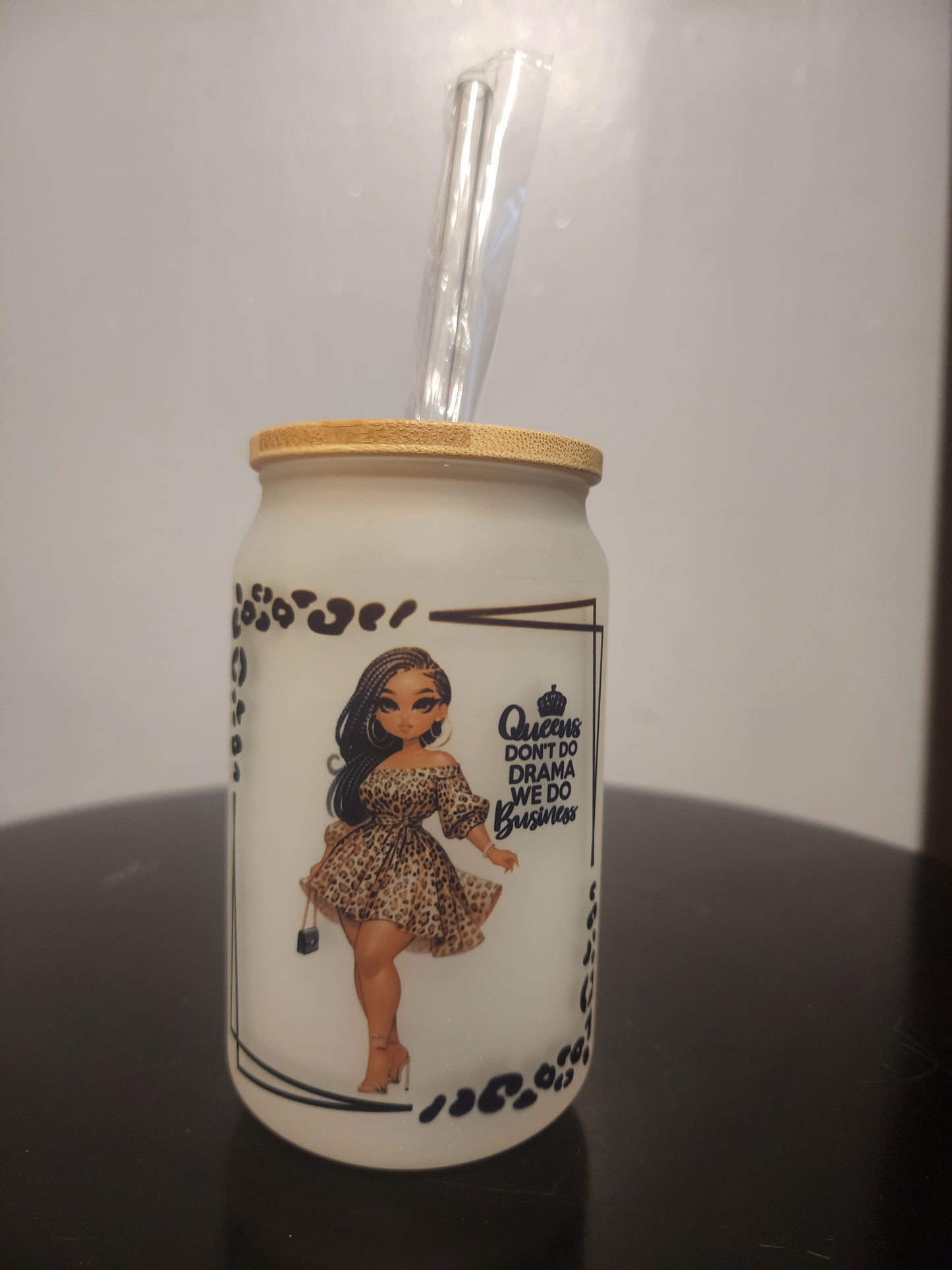 Black Girl Beauty Glass Tumbler