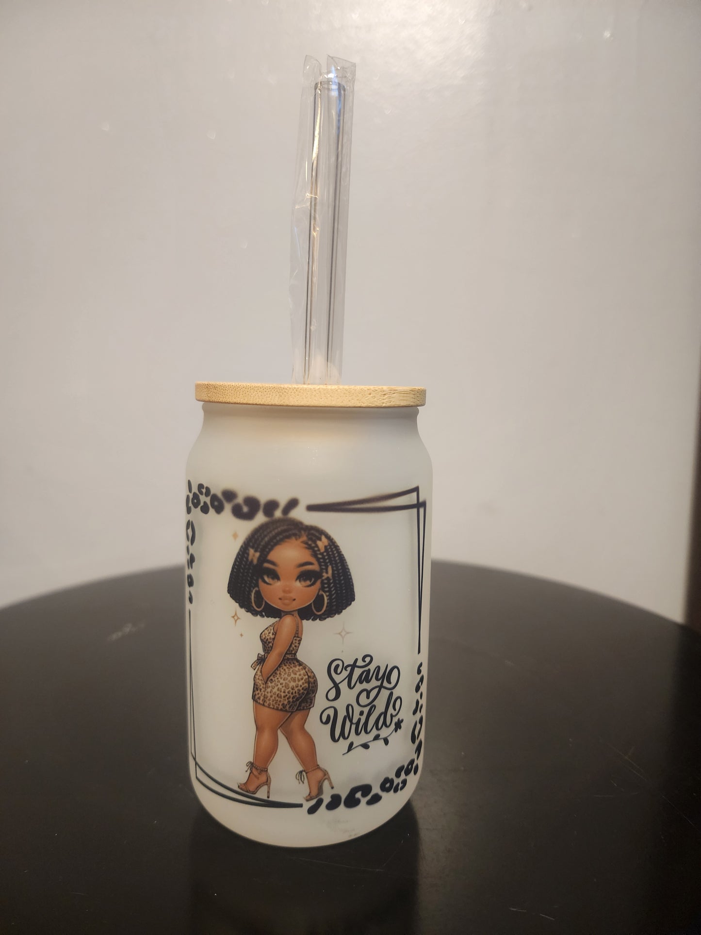 Black Girl Beauty Glass Tumbler