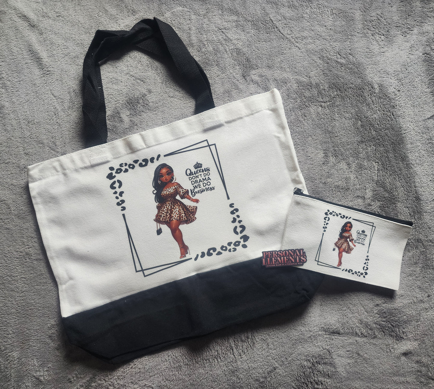 Black Girl - Canvas Tote & Makeup Bag