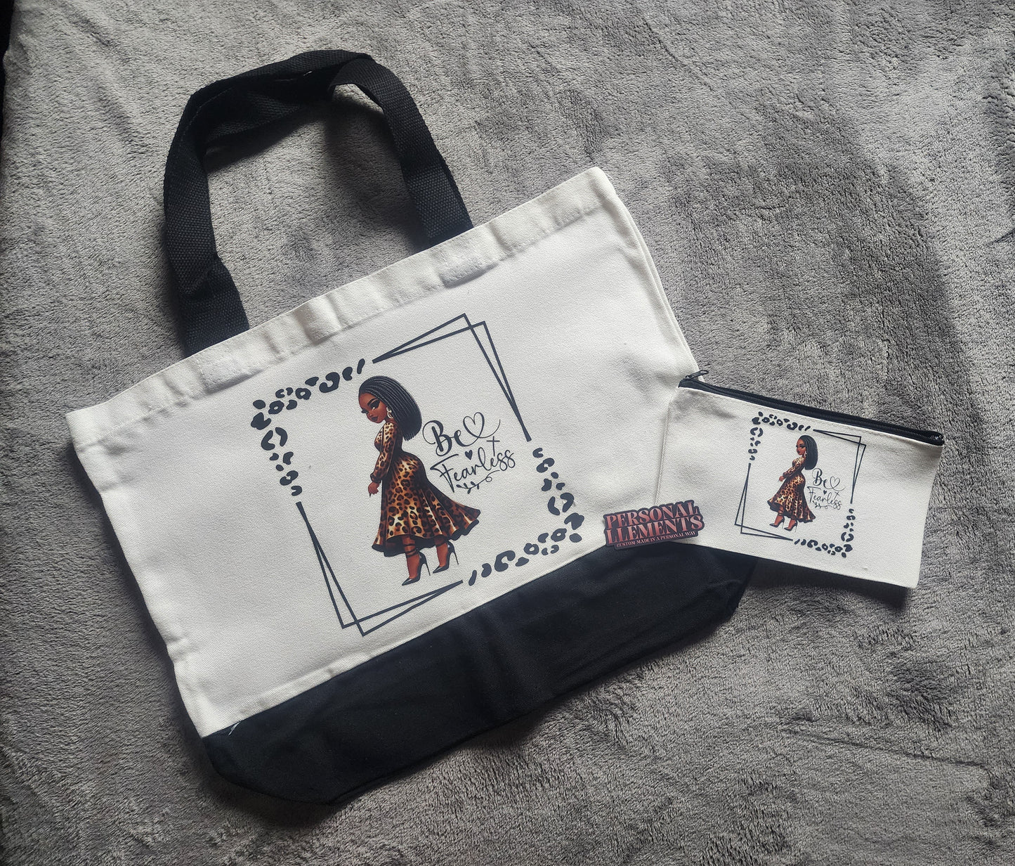 Black Girl - Canvas Tote & Makeup Bag