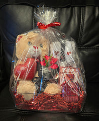 Valentines Wine Glass Basket Set