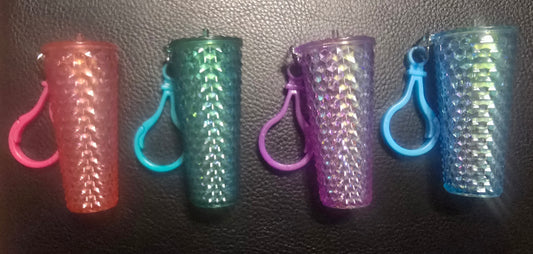 Mini Drink Cup Bag Charm Keychain