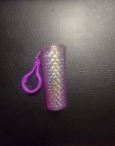 Mini Drink Cup Bag Charm Keychain