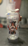Black Cowgirl Tumblers (16oz) w/Cowgirl Hat Keychain