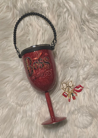 'Boss Lady' Wine Tumbler w/Rope Handle