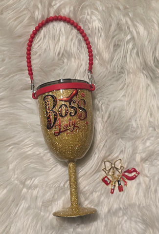 'Boss Lady' Wine Tumbler w/Rope Handle