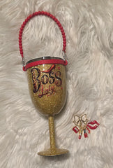 'Boss Lady' Wine Tumbler w/Rope Handle