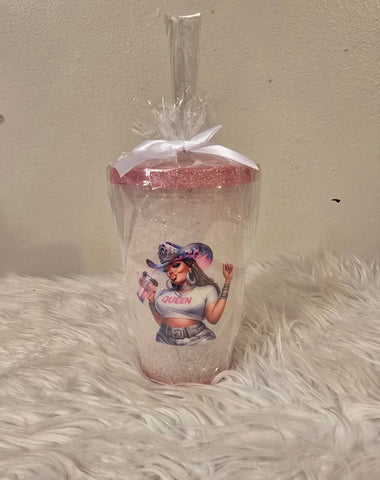 Black Cowgirl Drinking Cup w/Straw (16oz)