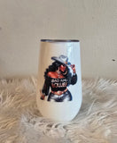 Black Cowgirl Stemless Wine Tumbler (17oz)