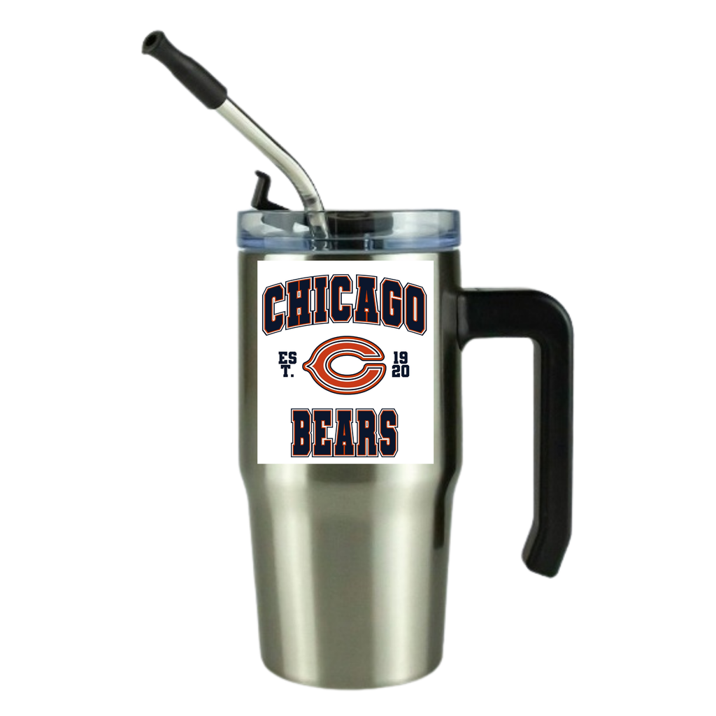 12oz Clear Grippy Football Travel Mug