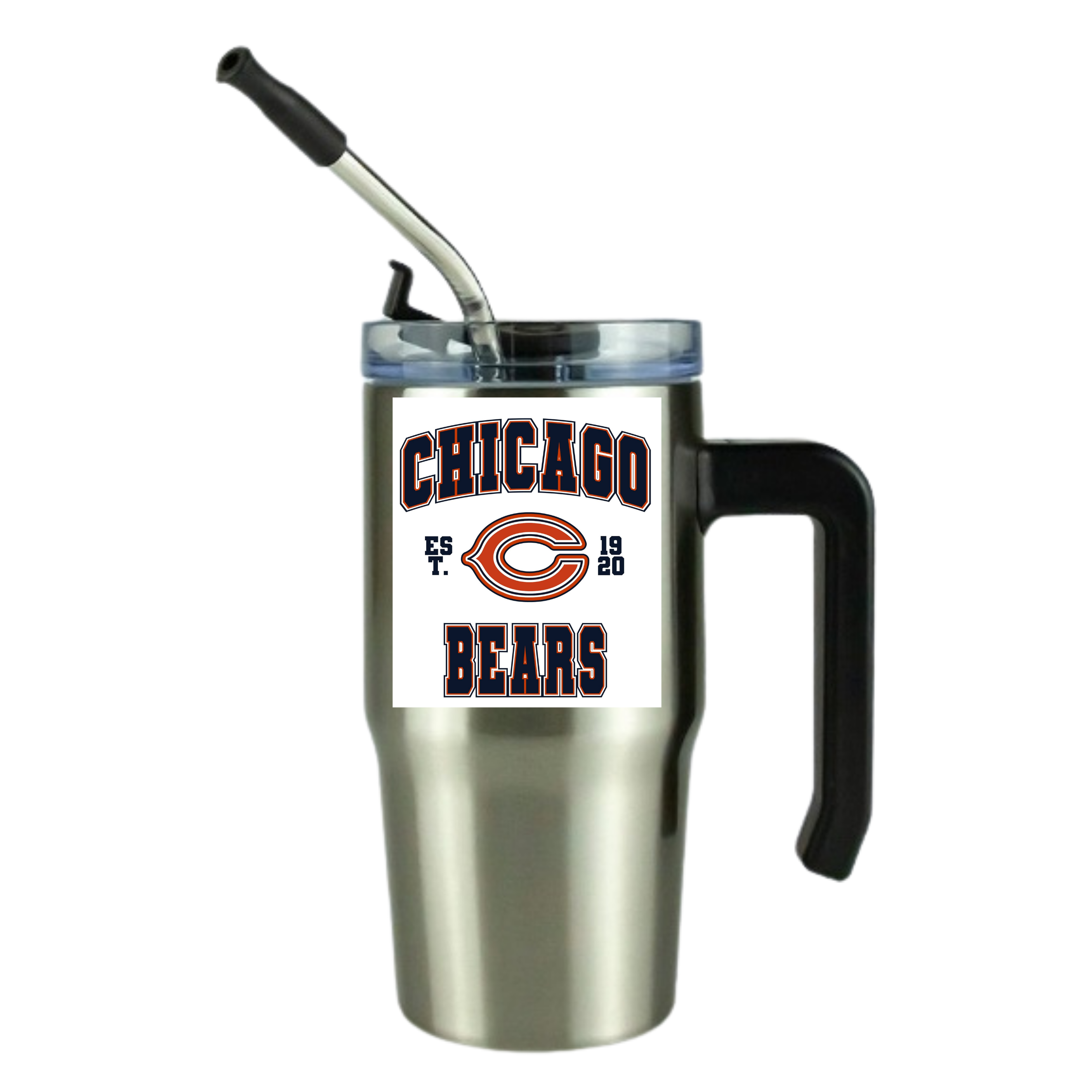 12oz Clear Grippy Football Travel Mug