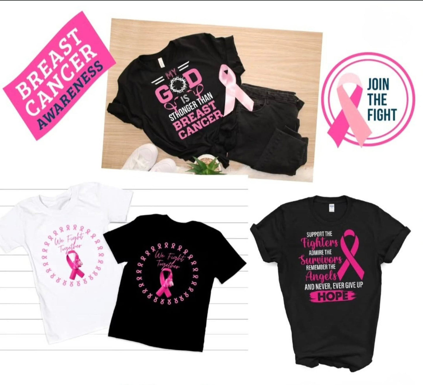 My God is Stronger than Breast Cancer - Breast Cancer Awareness Tshirts