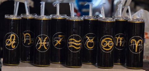 I AM - Black Zodiac 20oz Tumblers