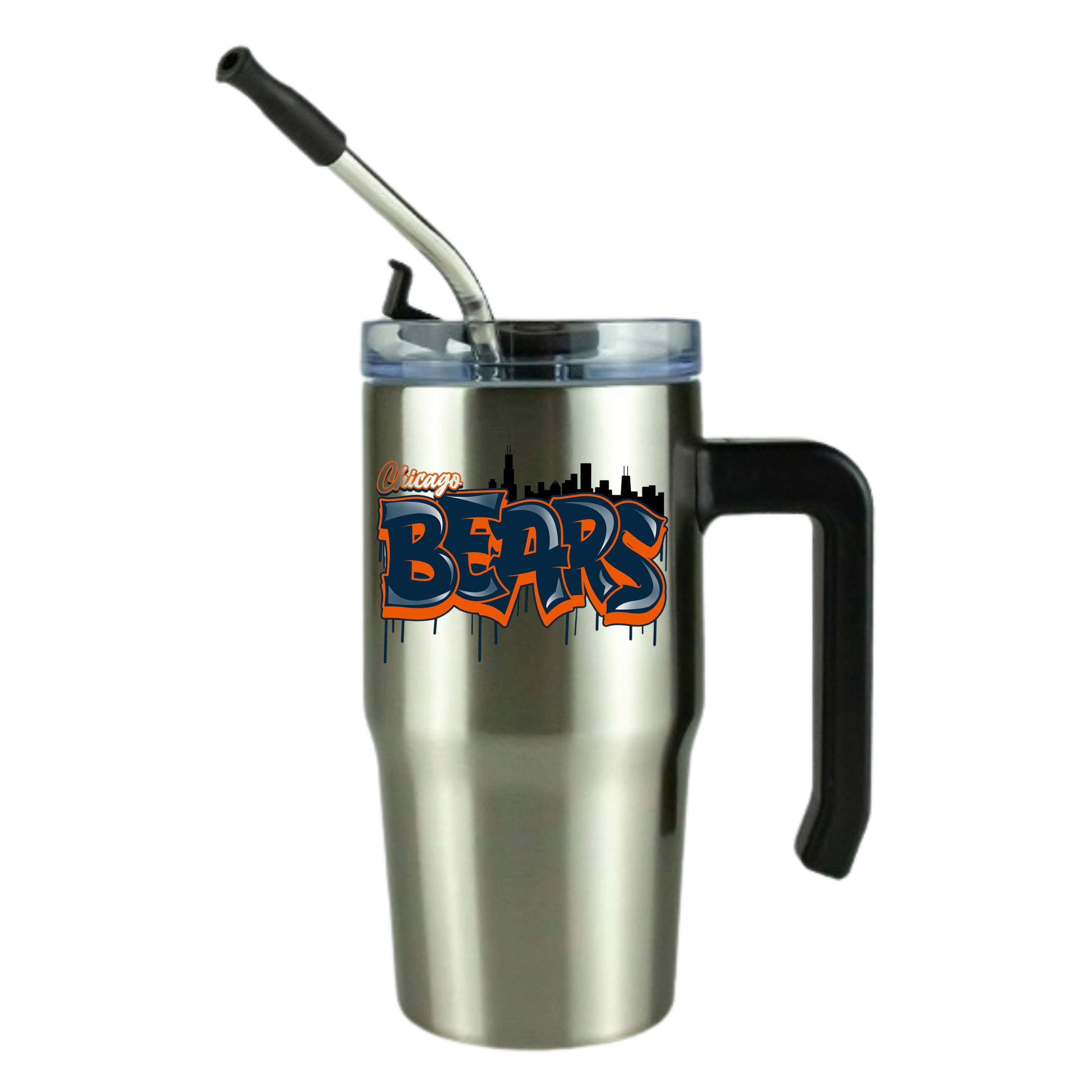 12oz Clear Grippy Football Travel Mug
