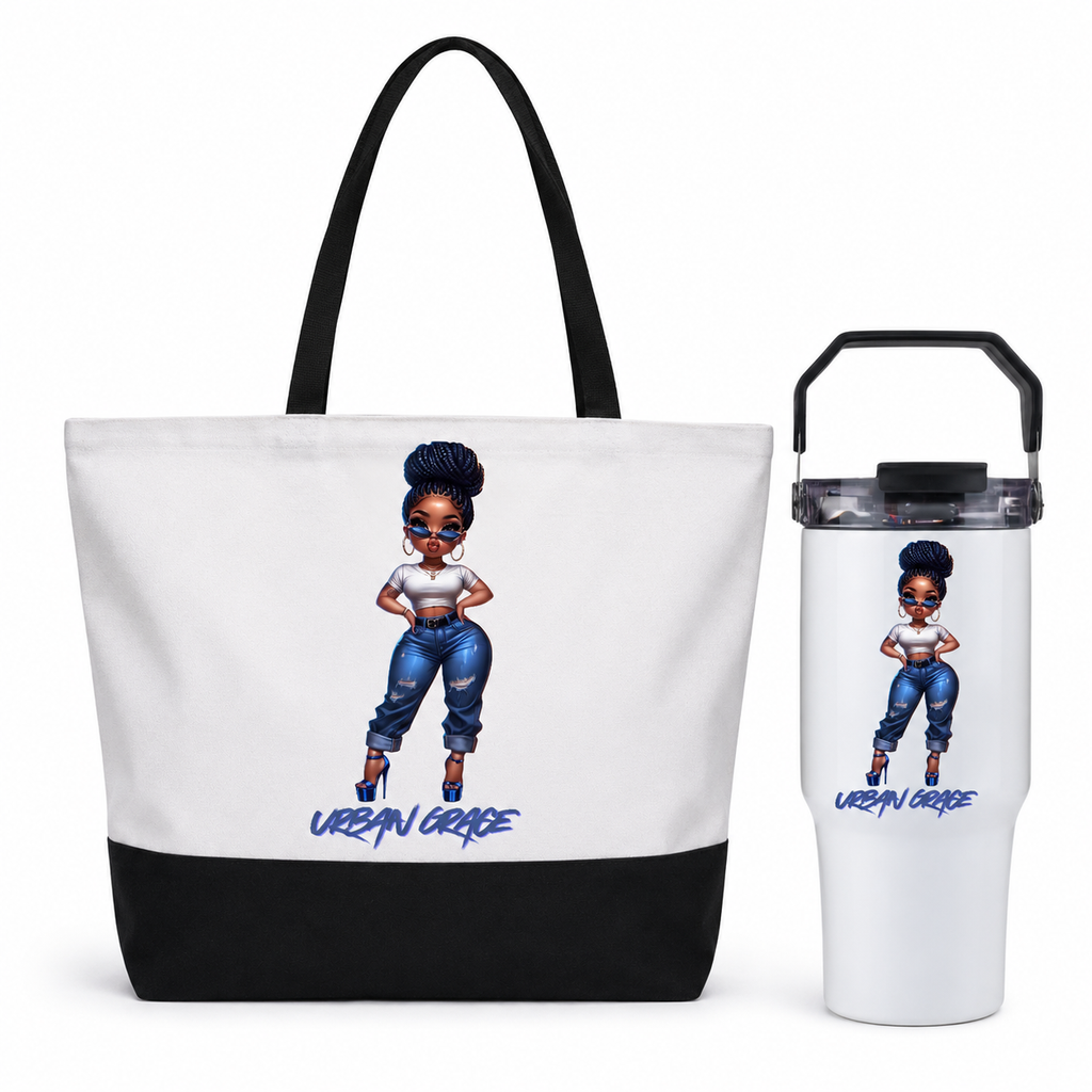 Fierce & Flawless Tote & Tri-Sip Tumbler Set