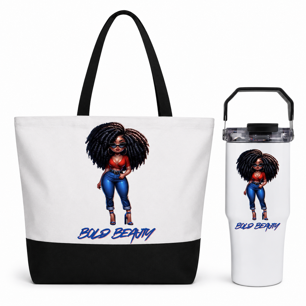 Fierce & Flawless Tote & Tri-Sip Tumbler Set