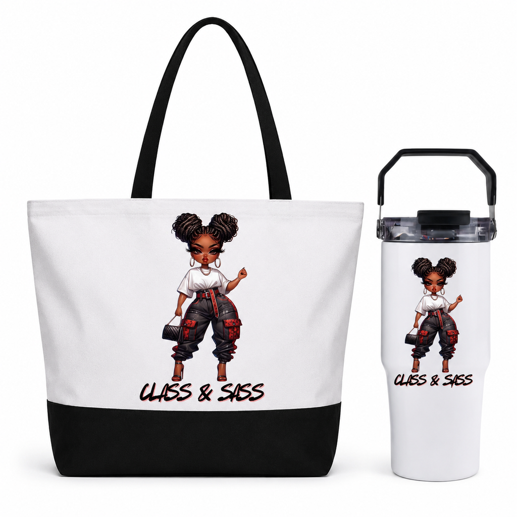 Fierce & Flawless Tote & Tri-Sip Tumbler Set