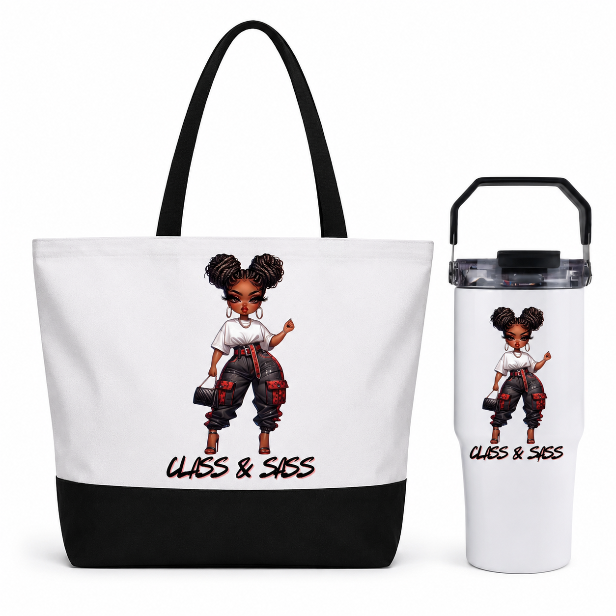 Fierce & Flawless Tote & Tri-Sip Tumbler Set