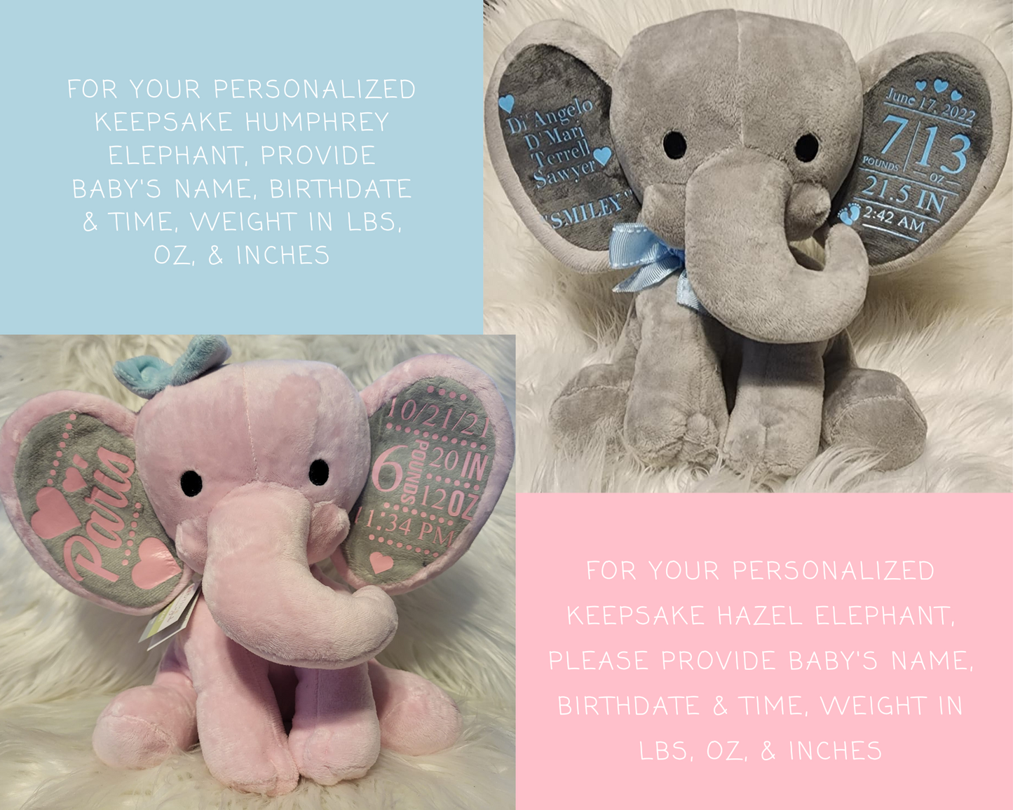 Keepsake Birth Stat Elephant